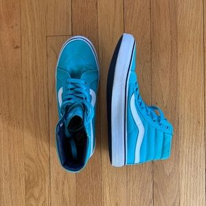Turquoise Vans High Top Sneakers